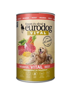 Консерва для собак EuroDog Vital с телятиной 1.24 кг | 6654507