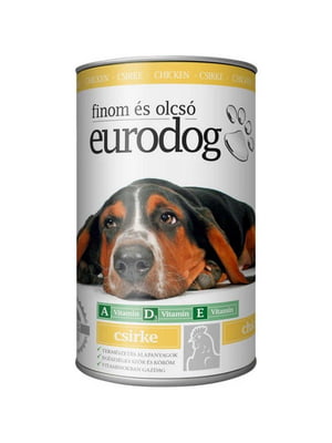 Консерва для собак EuroDog кусочки курицы в желе 1,240 г | 6654508