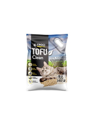 Наполнитель для кошачьего туалета соевый Croci Tofu Clean 6 л | 6654528
