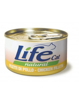 Консерва для дорослих котів LifeCat м`ясо курки 150 г | 6654593