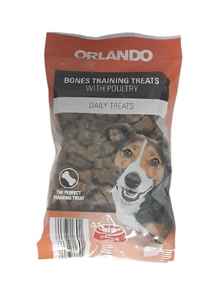 Ласощі ORLANDO для собак кісточки з курячого м`яса для тренування 150 г | 6654618