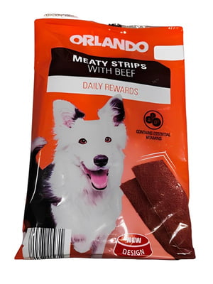 Лакомство ORLANDO для собак полоски из говядины 200 г | 6654619