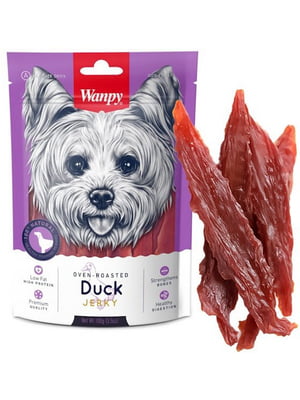 Ласощі для собак Wanpy Duck Jerky в`ялене філе качки 100 г | 6654620