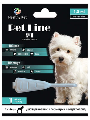 Капли Healthy Pet Line №1 для собак 4-10кг | 6654630