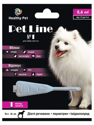 Краплі Healthy Pet Line №1 для собак 1,5-4кг | 6654631