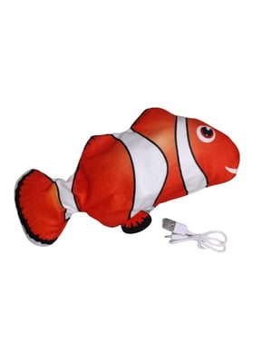 Іграшка для котів та котів механічна вібро риба з USB Клоун 30 см | 6654678