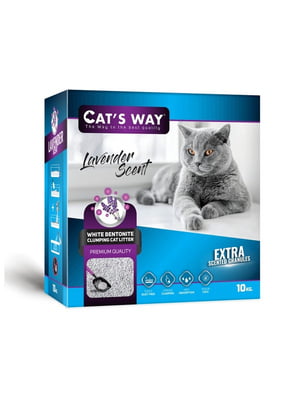 Наполнитель для кошачьего туалета Cat's Way Lavander Scented бентонитовый комкующий с ароматом лаванды 10 кг коробка | 6654684