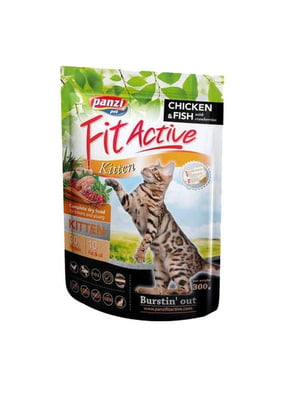 Сухой корм для котят FitActive Kitten с птицей, рыбой и клюквой 300 г | 6654710