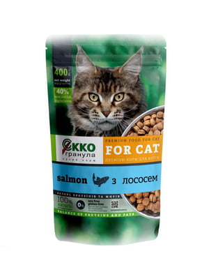 Сухий корм для дорослих котів Ekko гранула з лососем 400 г | 6654760
