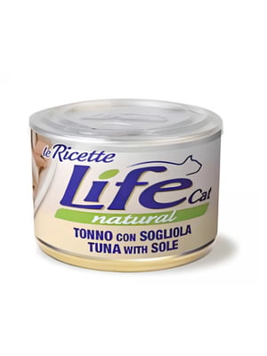 Консерва LifeCat Tuna With Sole для кошек от 6 месяцев, с тунцом и камбалой, 150 г | 6654766