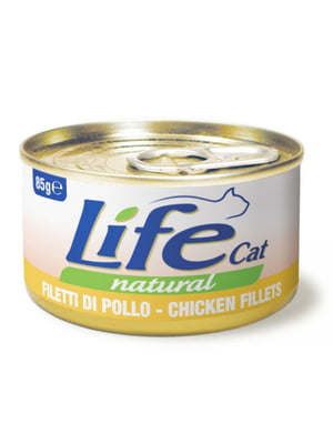 Консерва LifeCat Chicken Fillets для кошек от 6 месяцев, с куриным филе, 85 г | 6654880
