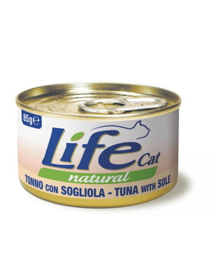 Консерва LifeCat Tuna With With Sole для кошек от 6 месяцев, с тунцом и камбалой, 85 г | 6654881