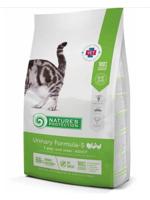 Сухий корм для дорослих стерилізованих котів та кішок для профілактики та лікування МКБ Nature`s Protection Urinary Formula-S 2 кг | 6654892