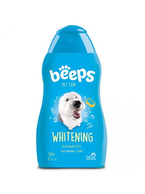 Відбілюючий шампунь Beeps Whitening для собак з білою шерстю 502 мл | 6654976