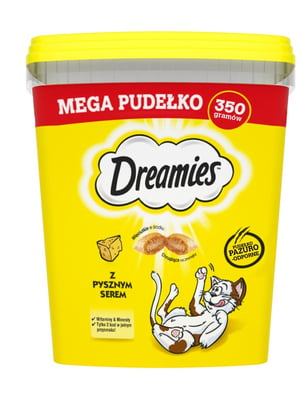 Ласощі для котів Dreamies Cat подушечки зі смаком сиру 350 г | 6655054