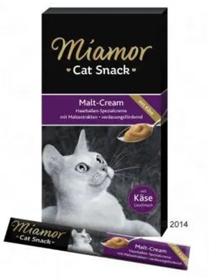 Miamor Cat Snack Malt Cheese-Cream Лакомство для вывода комков шерсти у кошек 15 г ЦЕНА ЗА ШТ | 6655056