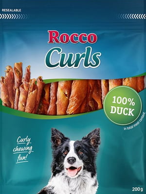 Ласощі Rocco Curls для собак з качкою 200 г ЦІНА ЗА 1 КГ | 6655066