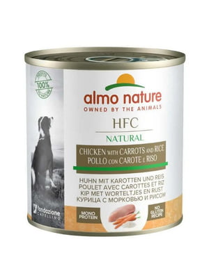 Консервированный корм для собак Almo Nature HFC Natural Adult Dog Chicken&Carrots с курицей и морковью 280 г | 6655089