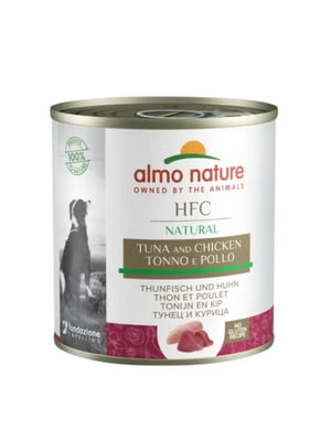 Консервированный корм для собак Almo Nature HFC Natural Adult Dog Tuna&Chicken с тунцом и курицей 280 г | 6655093