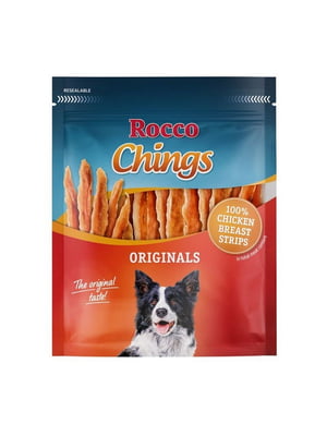 Лакомство Rocco Chings для собак с курицей и говядиной 200 г ЦЕНА ЗА 1 КГ | 6655146
