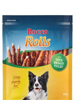 Лакомство Rocco Rolls для собак палочки с уткой 250 г Цена за 1 шт | 6655152