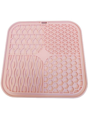 Силіконовий килимок для собак EcoToys антистрес для злизування 20х20 см рожевий | 6655666