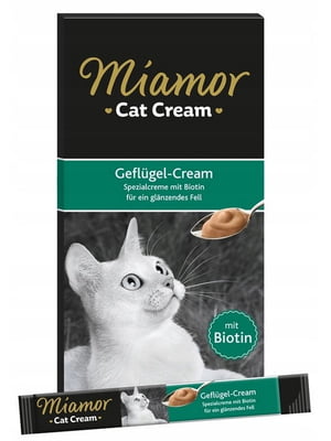 Miamor Cat Cream Geflugel Cream Лакомства для кошек с биотином 15 г ЦЕНА ЗА ШТ | 6655695