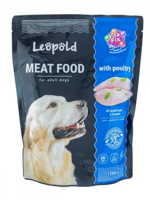 Консерва для взрослых собак Леопольд Премиум мясной деликатес птица 1250 г | 6655714