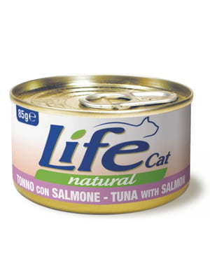 Консерва LifeCat Tuna With Salmon для кошек от 6 месяцев, с тунцом и лососем, 85 г | 6655747