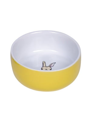 Миска Nobby 73750 керамическая бело-жёлтая "Rabbit" 300 мл  11*4,5 см | 6655765