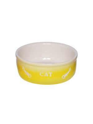 Миска Nobby 82373 для кошек керамическая CAT желтая 13,5*4,5 см | 6655773