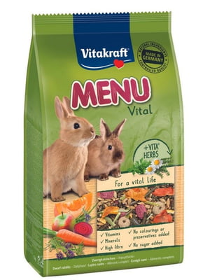 Корм для кроликов Vitakraft Menu Vital 1 кг | 6655806