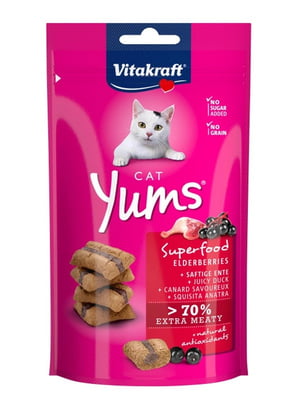 Ласощі для кішок Vitakraft Yums з качкою та бузиною 40 г | 6655811