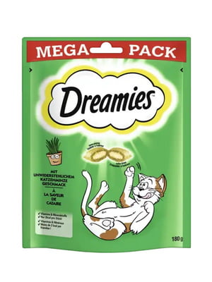 Ласощі для котів Dreamies Cat подушечки з котячою м`ятою 180 г | 6655820