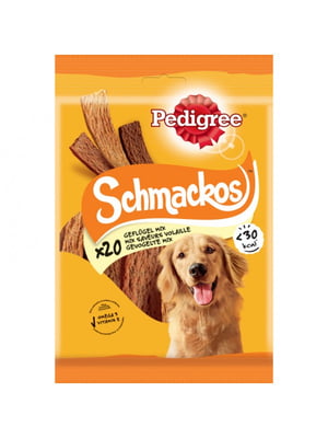 Ласощі для собак Pedigree Schmacros жувальні платівки з куркою 144 г | 6655823