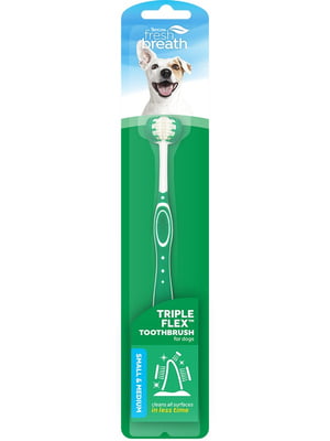 Зубная щетка для собак малых пород SMALL & MEDIUM Tripleflex TropiClean () | 6655882