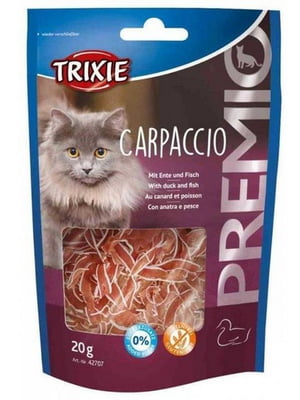 Лакомства с уткой и рыбой для котов и кошек Trixie PREMIO Carpaccio 20 г | 6655913