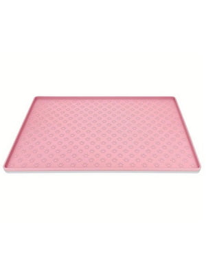 Силіконовий килимок під миску для собак та котів EcoToys рожевий 48х30 см | 6655920