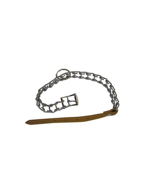 Ошейник-цепочка Croci Walking Line с кожаным ремешком 40 смх2,5 мм | 6656024