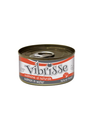 Консерва для взрослых котов Vibrisse ж/б лосось в собственном соку 70 г | 6656122
