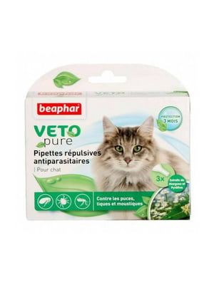Краплі протипаразитні Beaphar Bio Spot On для котів ціна за 1 піпетку | 6656255