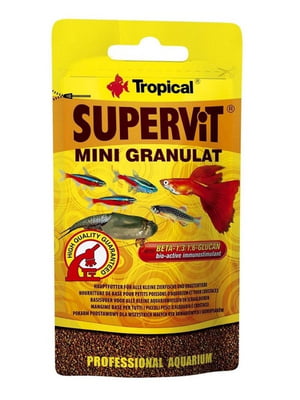 Корм Tropical Supervit Mini Granulat для акваріумних риб та ракоподібних у гранулах 10 г | 6656280