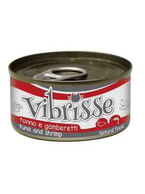 Консерва для дорослих котів Vibrisse tuna and shrimp з/б тунець та креветки 70 г | 6656526