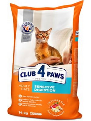 Сухой корм для взрослых кошек Club 4 Paws Sensitive Клуб 4 Лапы Премиум Чувствительное пищеварение 14 кг | 6656597