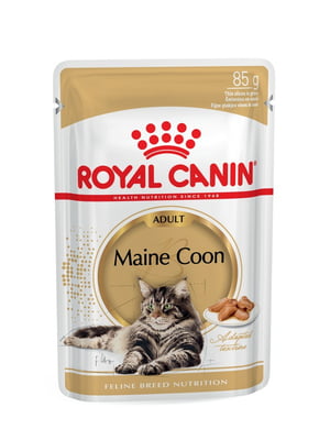 Консерва для взрослых котов Royal Canin Maine Coon Adult пауч породы Мейн кун в соусе 85 г | 6656635