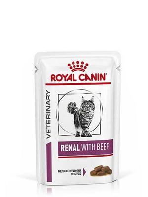 Консерва для дорослих котів Royal Canin Renal beef павуч яловичина 85 г | 6656902