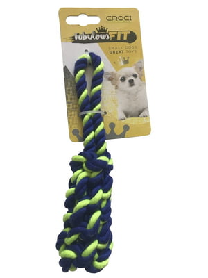 Іграшка для собак Croci кістка плетена каната зелена 19 см С | 6657060