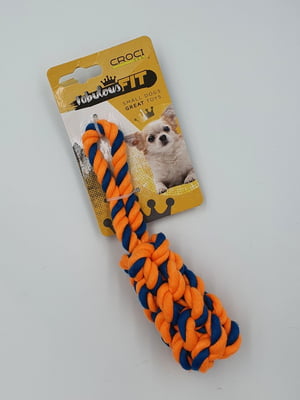 Іграшка для собак Croci плетений м`яч із каната помаранчевий 16 см С | 6657061