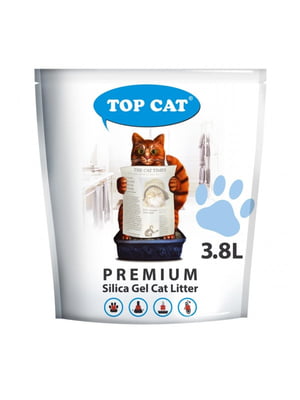 Наповнювач для котячого туалету Top Cat premium  силікагелевий 3,8 л | 6657113