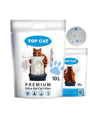 Наповнювач для котячого туалету Top Cat premium  силікагелевий 10 л | 6657115
